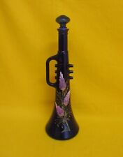 ✅ BOTTIGLIA A TROMBA DA COLLEZIONE ANNI 60 IN VETRO DIPINTA VINTAGE - 1641