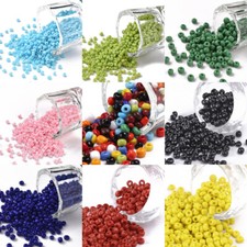 Perline tonde in vetro multicolore 2/3/4 mm piccole colori opache mini distanziatore perline