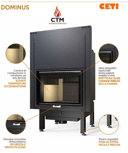 Termocamino legna ctm - termocamino,