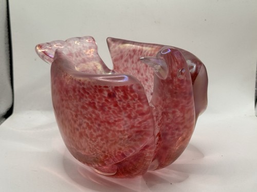 Murano pink iridato bird bowl - pink,