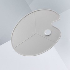  Tavolozza di plastica bianca di forma ovale antiaderente per pittura ad olio e