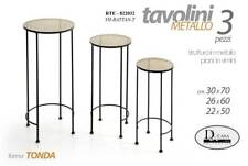 3 COLONNA TAVOLINI TAVOLO METALLO CASA INGRESSO SALOTTO PORTAPIANTE 70-60-50cm