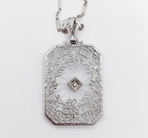 Collana art deco oro bianco