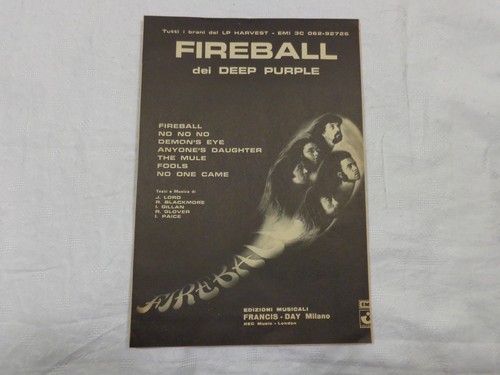 Fireball deep purple spartito - fireball,