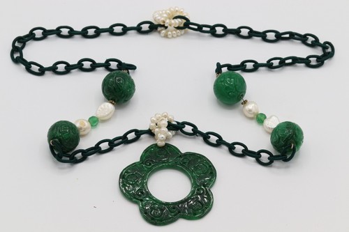 Collana vintage giada - vintage, verde