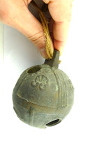 GRANDE CROTAL BALL CAMPANELLO ROTONDO CONTADINI CAVALLO CAMPANA ANTICA ANIMALI