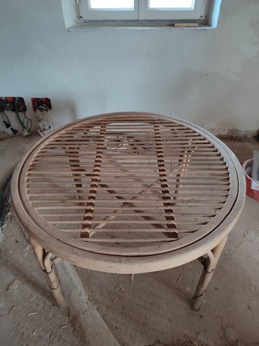 Tavolo tondo legno rattan - legno,