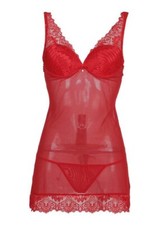 BABY DOLL ROSSO BRALETTE CON