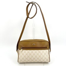 Borsa a tracolla vintage Gucci GG Supreme marrone beige pelle PVC originale