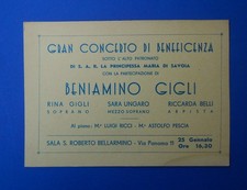 Pubblicità Concerto Opera Lirica Beniamino Gigli Roma Savoia
