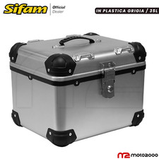 BAULE BAULETTO IN PLASTICA COLORE ALLUMINIO CON PIASTRA 35 L MOTO SCOOTER