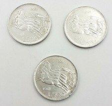 Quadriga 500 Lire argento lotto 3 pezzi centenario Unità D'Italia 1861 1961