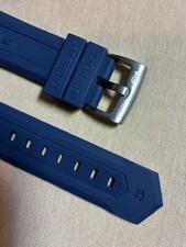 Orologio TAG HEUER blu cinturino in vera gomma bracciale chiusura argento 21,5mm
