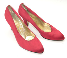 SALVATORE FERRAGAMO scarpe donna misura 6,5 Europa 37 C rosso tela S9292