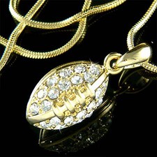 3D Americana Calcio IN Swarovski Cristallo Super Ciotola Sfera Sport Collana