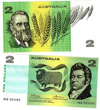 Australia AUSTRALIA banconota da 2 dollari ND (1974) P43a MAC ARTHUR NUOVA UNC