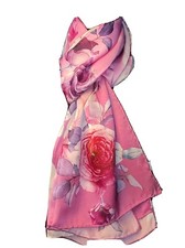 SCIARPA IN PURISSIMA SETA ? LAMPONE DOPPIO FILO STOLA HIJAB ORLINO RULLATO