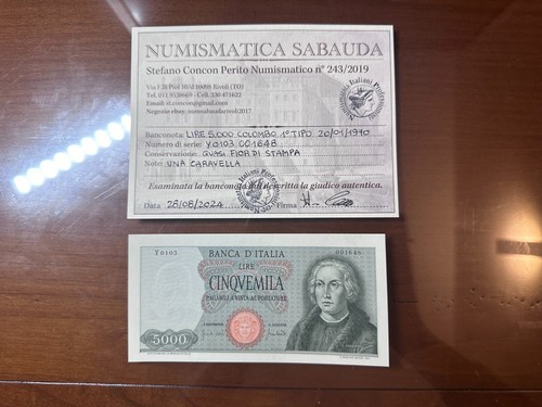 Banconota lire 5000 colombo - 5000,