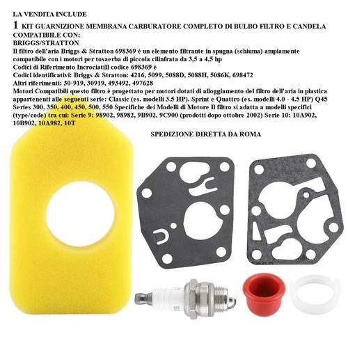 Kit manutenzione tosaerba - manutenzione,