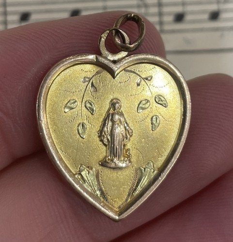 Antica medaglia cuore madonna - medaglia,