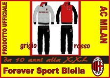 PIGIAMA TUTA AC MILAN INVERNALE MEZZA ZIP 10/16 anni & adulto S/XXL  UFFICIALE 