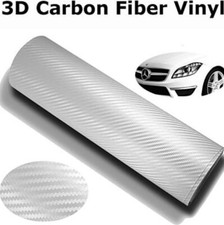 Pellicola Carbonio Bianca Bianco 3d Adesiva 30x127Cm Wrapping Auto Moto White 