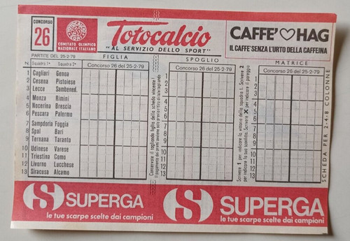 8380 schedina totocalcio - 8380,