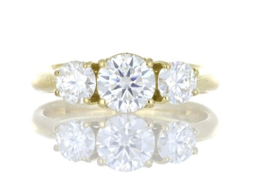 Anello oro kt moissanite - anello,