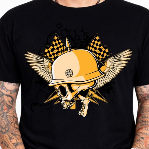 Shirt uomo skull biker - t-shirt,