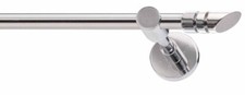 BASTONE PER TENDE ACCIAIO INOX SATINATO CON SCIVOLI O ANELLI COMPLETO DI TUTTO,.
