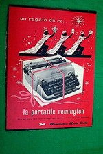 REMINGTON  MACCHINA DA SCRIVERE PORTATILE  pubblicità d'epoca su cartoncino