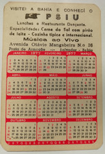 BRAZIL BRASILE SALVADOR BAHIA PSIU RISTORANTE  CALENDARIETTO PUBBLICITARIO 1977
