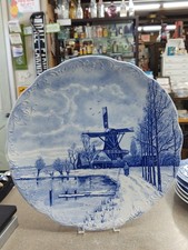 Delft blue windmill - windmill, plate