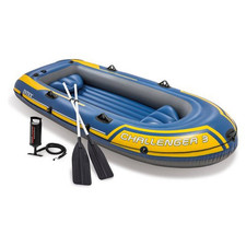 Intex Canotto gonfiabile 3 set con remi (295x137x43cm) CHALLENGER Blu e Giallo