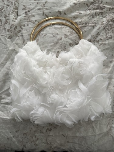 Mini borsa bianca floreale con