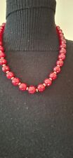 Collana radice di rubino mm12 sfaccettata Lunga cm48+allungo Invio x raccomandat