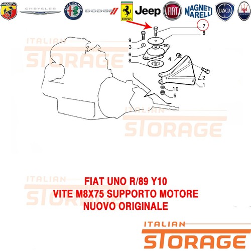 Fiat uno y10 vite m8x75 - uno, r/89
