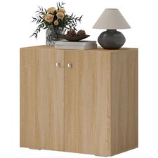 HOMCOM Mobiletto Multiuso in Legno con Maniglie in Alluminio 70x39x70cm