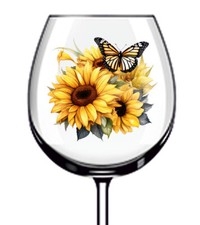 12x Bottiglia Vetro Vino Farfalla Colorata Girasole Bottiglia Adesivo Vinile Decalcomania