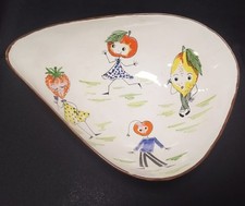 Centrotavola piatto in ceramica dipinta di Rometti Umbertide anni 60