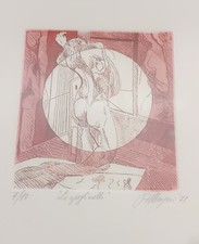 ♥ PAOLO MANZARI LO SPOGLIARELLO - ACQUAFORTE INCISIONE 7/10 1977 QUADRO CORNICE