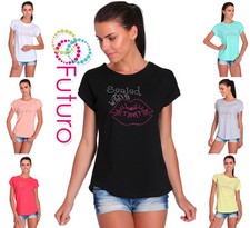 T-shirt casual strass stampa