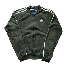 Adidas Felpa con Zip Donna Taglia S Nero Vintage Old Money Logo Ricamato