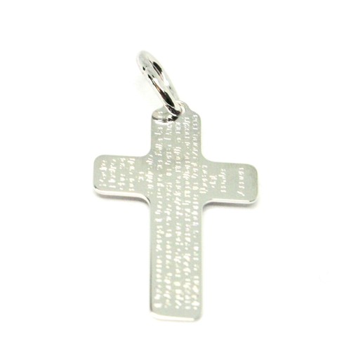 Ciondolo croce oro bianco 750 - bianco,