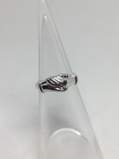 ANELLO FEDE MANI DI SANTA RITA ARGENTO 925/1000 RODIATO MIS 10 a MIS 29 EXPLOIT