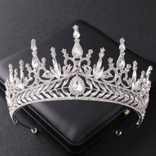CORONA DIADEMA LUSSO MISS SPOSA BALLERINA COSPLAY FANTASY FOGLIE ARGENTO C23