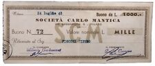 Milano - Buono da Lire 1000 - Società Carlo Mantica