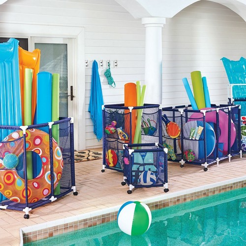 Carrello portagiochi piscina - carrello,
