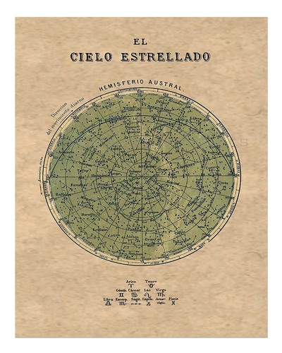 Mappa stellare vintage arte - , da