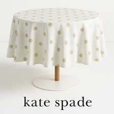 tovaglia kate spade in beige a pois fabbrica oltre magazzino 70 pollici rotonda